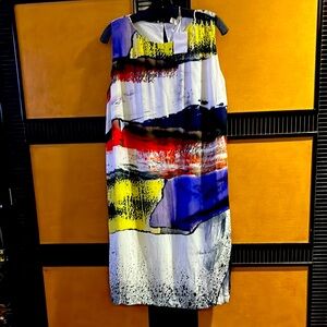 Boss Multicolor Abstract Midi Dress